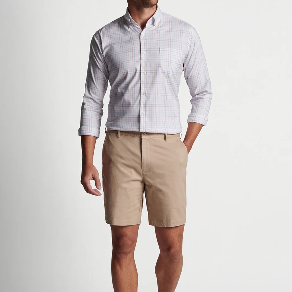 Peter Millar Men's Pilot Twill Khaki Cotton Shorts